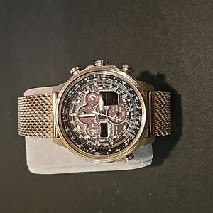 Men's Citizen Navihawk Radio Controlled A-T Gold - Like New